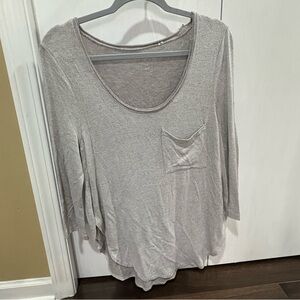 Gray Women's Top with Pocket